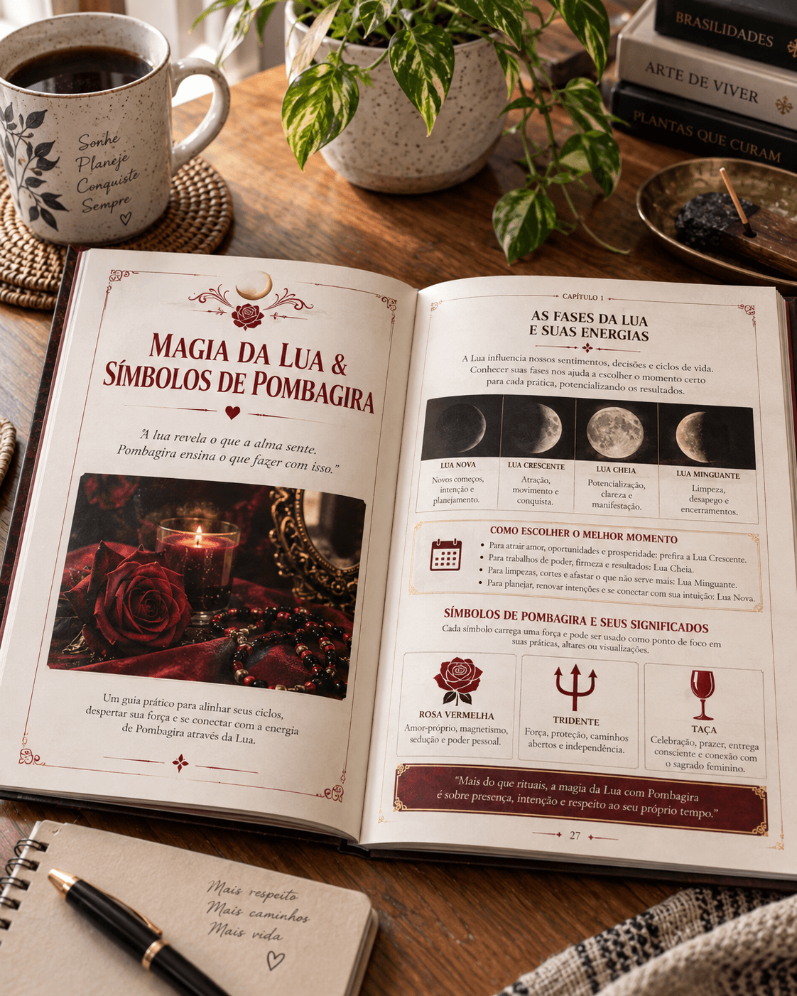 Páginas reais do guia Magia da Lua & Símbolos